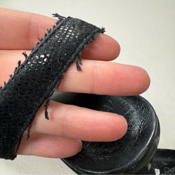 Dansko Black Sparkle Leather Platform Strappy Sandals Womens 39 Comfort Shoes - Picture 6 of 14